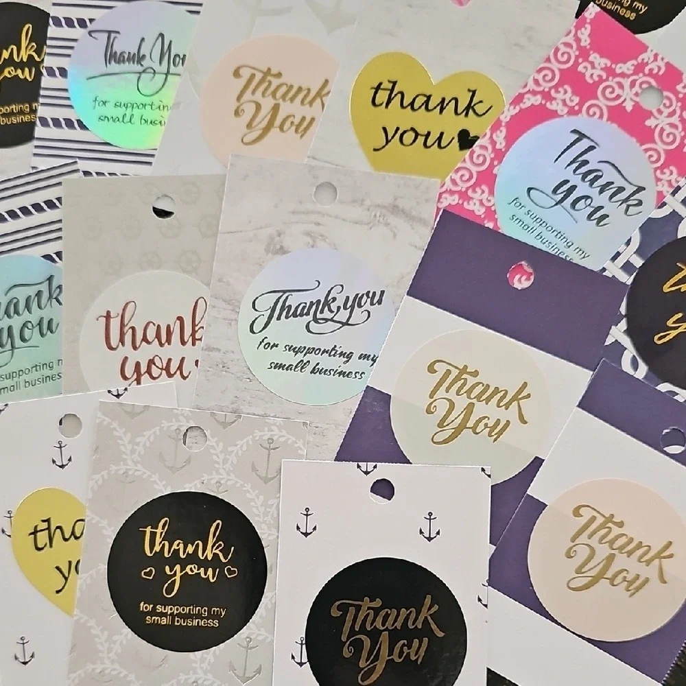 40 Assorted Thank You Cardstock Tags Nautical Themed Gift Tags